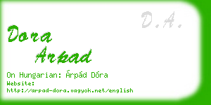 dora arpad business card
